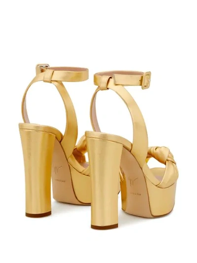 Shop Giuseppe Zanotti Betty Knot Detail Sandals In Gold
