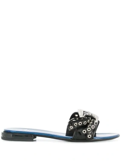 Shop Toga Studded Buckled Sandals In Black