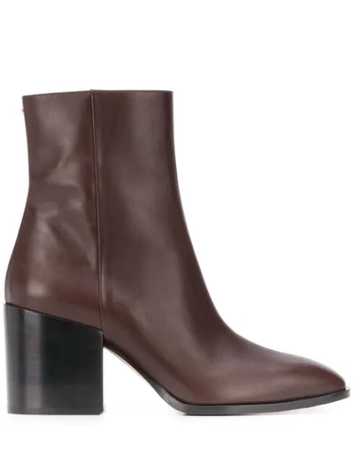 Shop Aeyde 80mm Leandra Ankle Boots In Brown