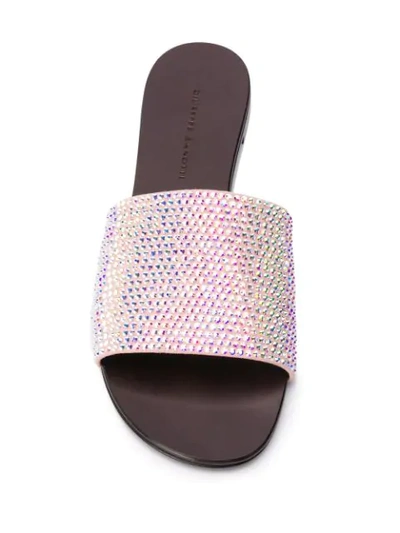 Shop Giuseppe Zanotti Adelia Crystal-embellished Sandals In Pink