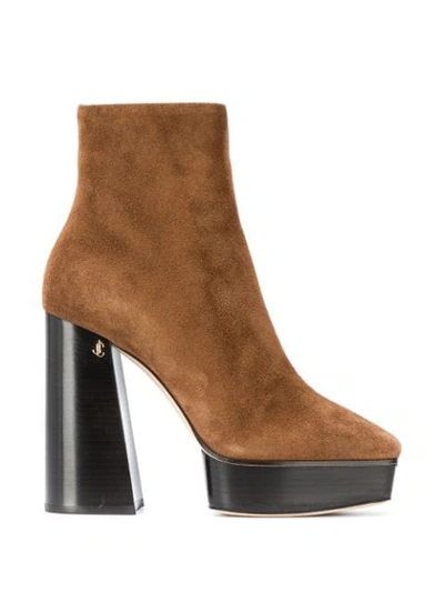 Shop Jimmy Choo Bryn 125mm Ankle Boots In Brown