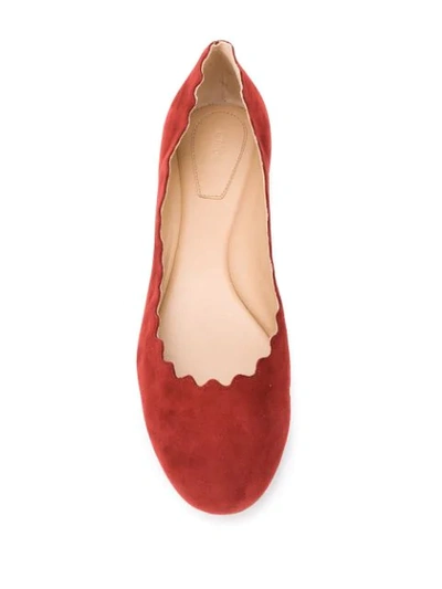 Shop Chloé Lauren Ballerina Shoes In Red