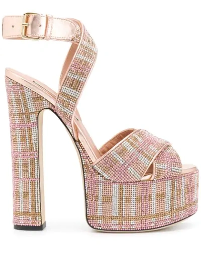 Shop Marco De Vincenzo Embellished Platform Sandals In Pink