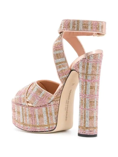 Shop Marco De Vincenzo Embellished Platform Sandals In Pink