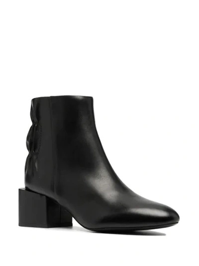 Shop Diesel Zip-up Leather Ankle Boots In Black