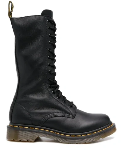 Shop Dr. Martens' Chunky Lace-up Leather Boots In Black