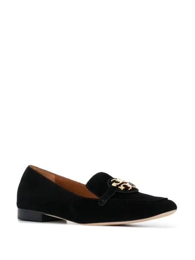 Shop Tory Burch Logo Plaque Loafers In Black