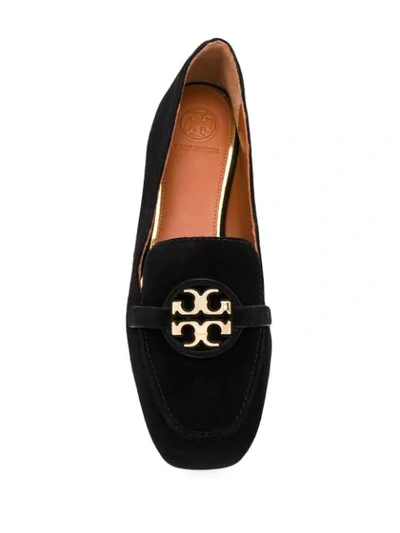 Shop Tory Burch Logo Plaque Loafers In Black