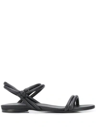 Shop Del Carlo Strappy Leather Sandals In Black