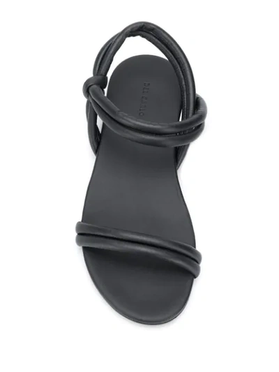 Shop Del Carlo Strappy Leather Sandals In Black