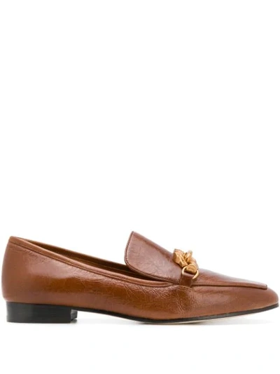 Shop Tory Burch Jessa Chain-link Loafers In Brown