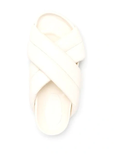 Shop Jil Sander Crossover Padded Sandals In Neutrals