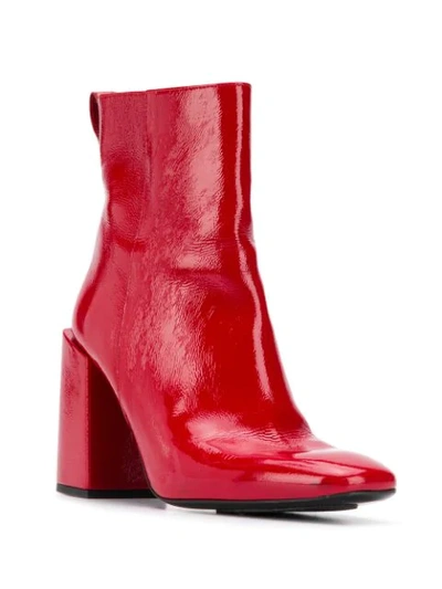 Shop Ami Alexandre Mattiussi Block-heel Ankle Boots In Red