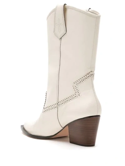 Shop Nk Leather Mid-calf Length Boots In White