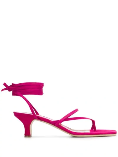 Shop Paris Texas Lace-up 45mm Sandals In Pink