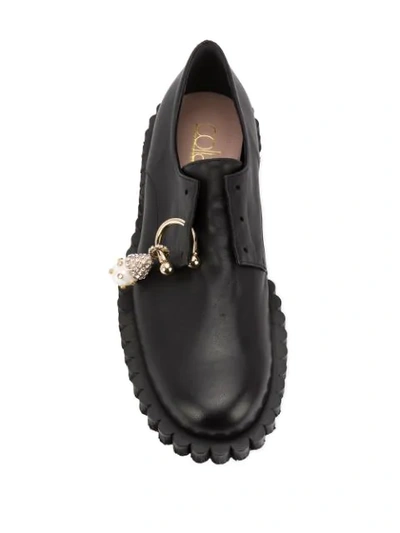 Shop Coliac Pendant Detail Oxford Shoes In Black
