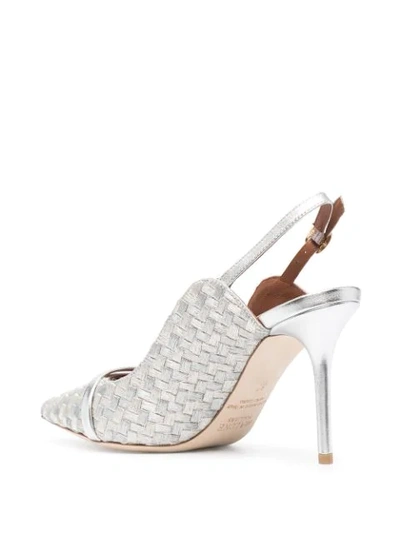 Shop Malone Souliers Marion 85mm Interwoven Pumps In Silver