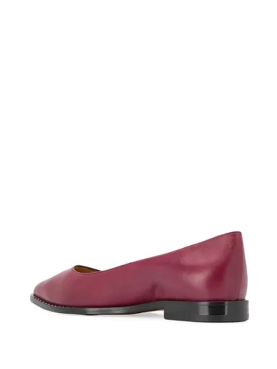 Shop J & M Davidson Stud-embellished Ballerina Shoes In Red