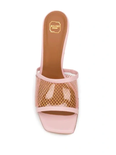 Shop Malone Souliers Pvc Mesh Strap 100mm Leather Sandals In Pink