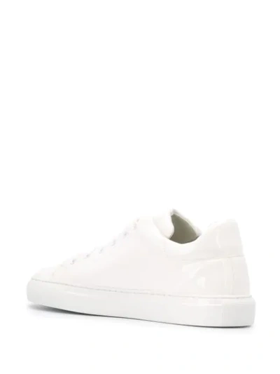 Shop Moschino Logo Print Sneakers In White
