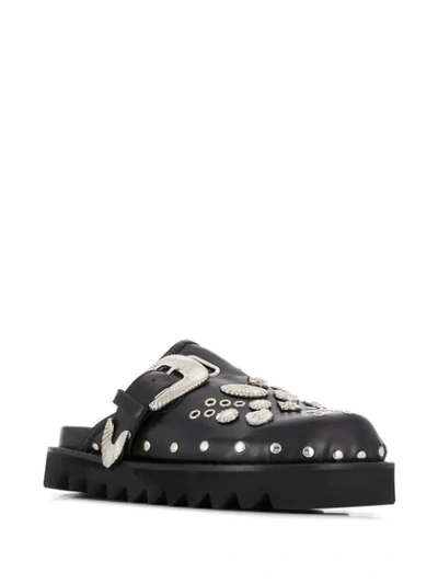 Shop Toga Buckled Clogs In Aj1058 - Black Leather