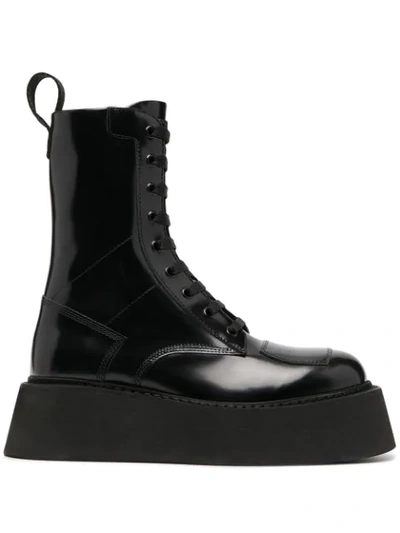 Shop Gcds Ankle Lace-up Boots In Black