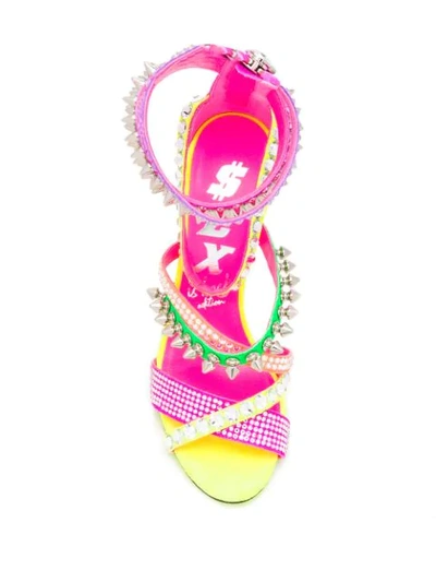 Shop Philipp Plein Studded Gladiator Sandals In Pink