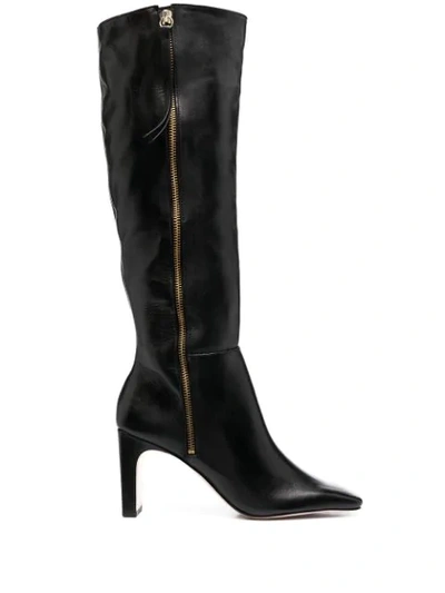 Shop Schutz Square-toe Leather Boots In Black