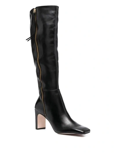 Shop Schutz Square-toe Leather Boots In Black