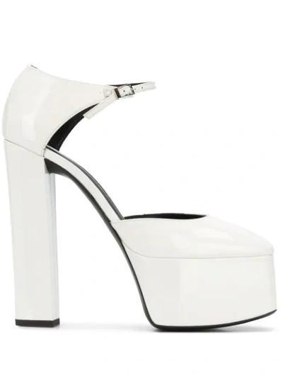 Shop Giuseppe Zanotti Patent Leather Platform Heels In White