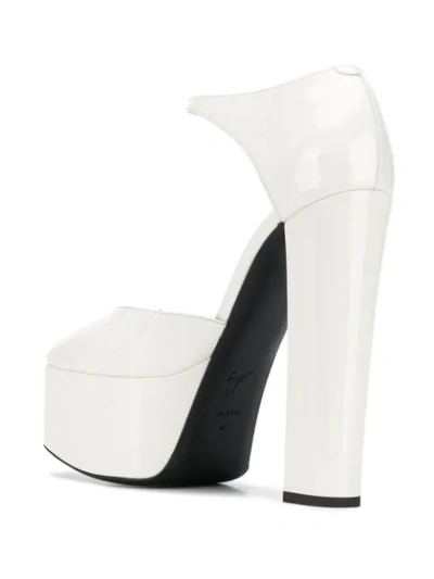 Shop Giuseppe Zanotti Patent Leather Platform Heels In White