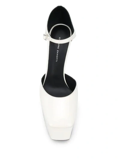 Shop Giuseppe Zanotti Patent Leather Platform Heels In White