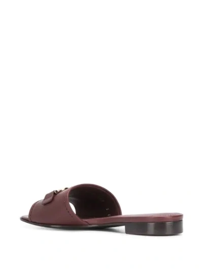 Shop Ferragamo Gancini Slip-on Sandals In Red