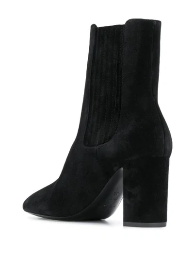 Saint Laurent Mica Suede Ankle Boots In Black