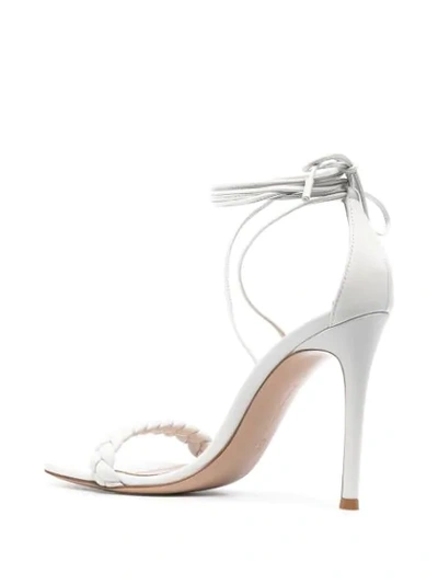 Shop Gianvito Rossi Leomi Ankle-tie Sandals In White
