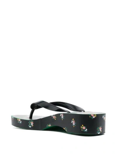 Shop Tory Burch Floral-print Flip Flops In Black