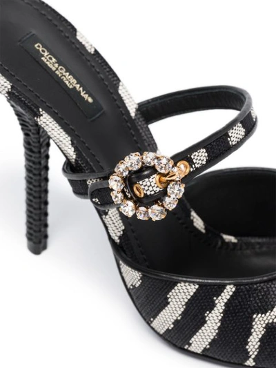 Shop Dolce & Gabbana Fria 105mm Crystal-embellished Mules In Black