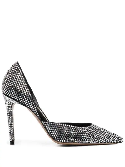 Shop Alexandre Vauthier All-over Crystal Embellished Stiletto Heels In Silver