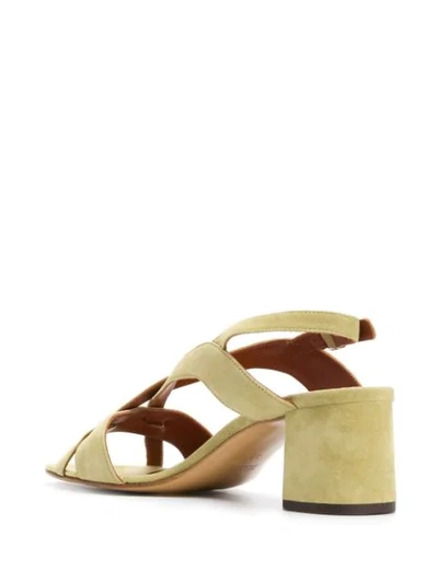 Shop Michel Vivien Cross-strap Block-heel Sandals In Beige