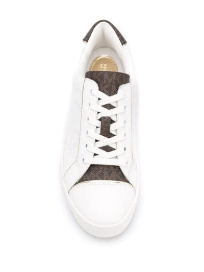 Shop Michael Michael Kors Perforated Logo 40mm Platform Sneakers In White