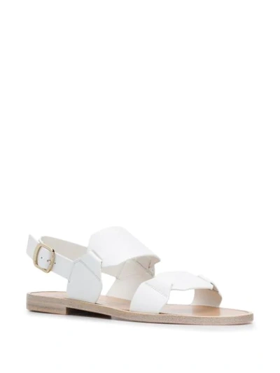 Shop Santoni Open Toe Sandals In White