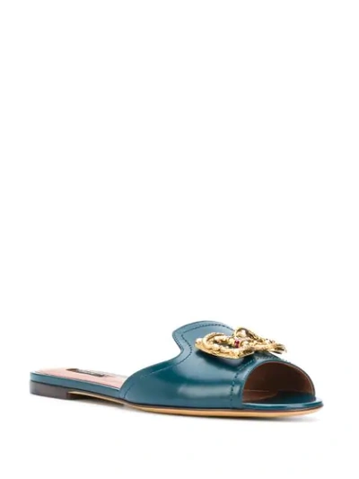 Shop Dolce & Gabbana Giotto Slides In Blue