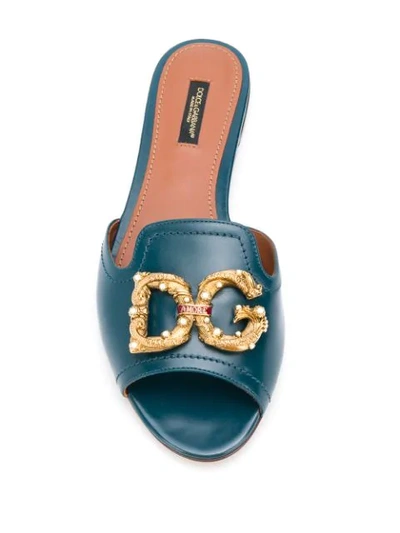 Shop Dolce & Gabbana Giotto Slides In Blue