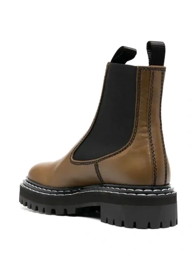 Proenza Schouler Khaki Leather Lug Sole Chelsea Boots In Fatigue