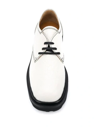 Shop Marni Leather Derby Shoes In Neutrals