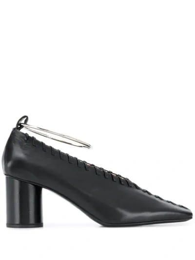 Shop Jil Sander Whipstitch-trim Ankle-bracelet Pumps In Black