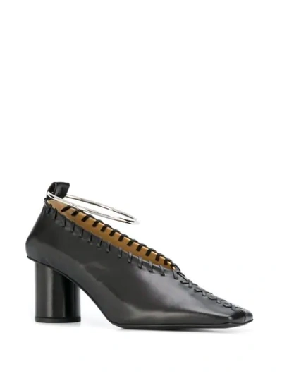 Shop Jil Sander Whipstitch-trim Ankle-bracelet Pumps In Black