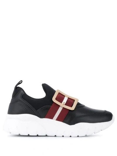 Shop Bally Brinelle Strapped Sneakers In Black