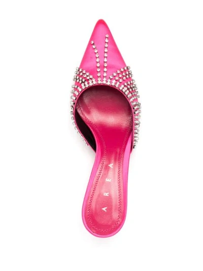 Shop Area Pointed Crystal-embellished Mules In Pink
