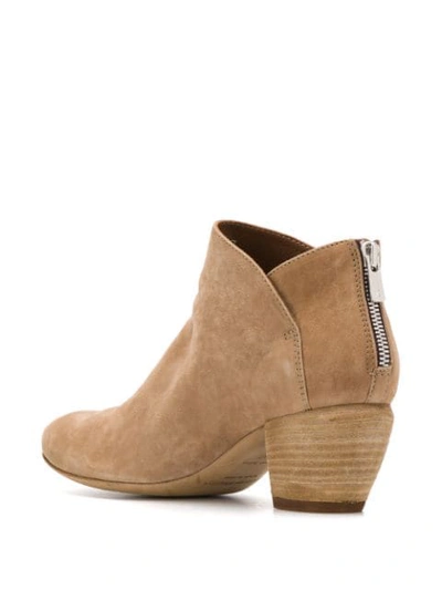 Shop Officine Creative Block Heel Ankle Boots In Neutrals